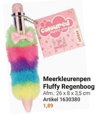 Meerkleurenpen fluffy regenboog-Huismerk - Lobbes