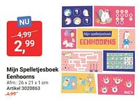 Mijn spelletjesboek eenhoorns-Huismerk - Lobbes