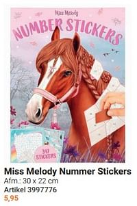 Miss melody nummer stickers-Huismerk - Lobbes