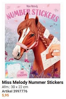 Miss melody nummer stickers