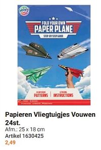 Papieren vliegtuigjes vouwen-Huismerk - Lobbes