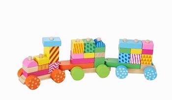 Promoties Houten trein met speelblokken - Biloba - Geldig van 02/10/2017 tot 26/11/2017 bij Maxi Toys
