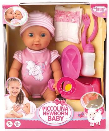 Promoties Piccolina Newborn Baby 40cm met magische po en acc - Bayer - Geldig van 21/10/2017 tot 10/12/2017 bij ToyChamp