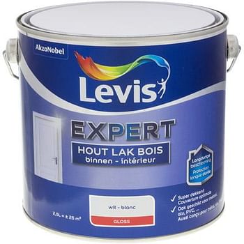 Promoties Levis lak 'Expert' wit hoogglans 2,5 L - Levis - Geldig van 13/06/2018 tot 28/06/2018 bij Brico