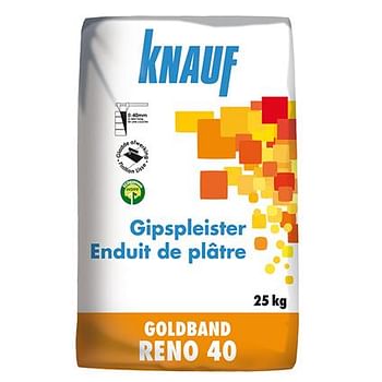Promotions Knauf pleister 'Goldband Reno 40' 10 kg - Knauf - Valide de 01/01/2019 à 31/01/2019 chez BricoPlanit