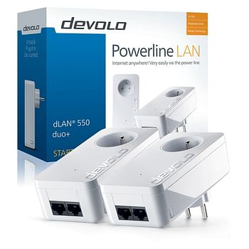 Promoties Devolo dLAN 550 Duo+ Starter Kit - Devolo - Geldig van 03/01/2019 tot 31/01/2019 bij Selexion