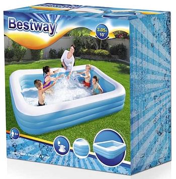 Promoties Familiezwembad Bestway blauw - BestWay - Geldig van 08/07/2019 tot 02/08/2019 bij ToyChamp