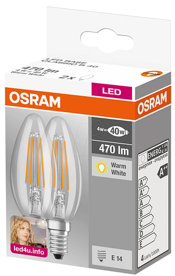 Promotions Led Classic Lamp Osram Filament Set 2 Stuks - Osram - Valide de 23/07/2019 à 19/08/2019 chez Zelfbouwmarkt