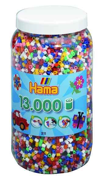 Aanbiedingen Hama pot 13.000 strijkkralen - Hama - Geldig van 07/12/2019 tot 01/01/2020 bij ToyChamp