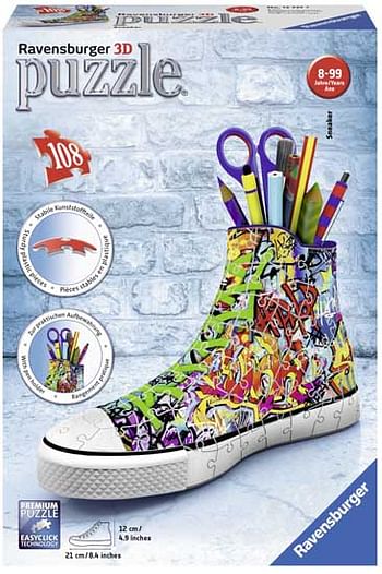 Aanbiedingen Sneaker Graffiti print 108st - Ravensburger - Geldig van 07/12/2019 tot 01/01/2020 bij ToyChamp