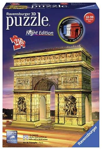 Aanbiedingen Arc de Triomphe night edition 216st - Ravensburger - Geldig van 07/12/2019 tot 01/01/2020 bij ToyChamp