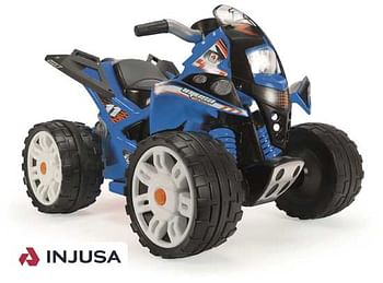 Aanbiedingen The Beast 12v quad blauw met 12 volt motor - Injusa - Geldig van 07/12/2019 tot 01/01/2020 bij ToyChamp