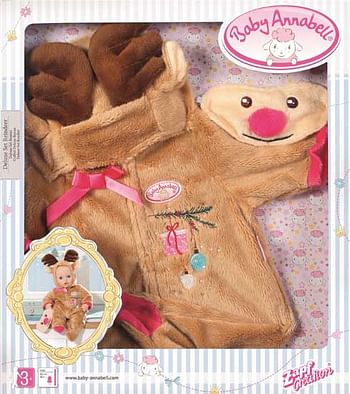 Aanbiedingen Baby Annabell Deluxe rendier onesie set - Zapf creation - Geldig van 07/12/2019 tot 01/01/2020 bij ToyChamp