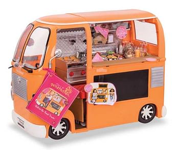 Aanbiedingen Buki Our Generation Oranje Foodtruck - Buki - Geldig van 07/12/2019 tot 01/01/2020 bij ToyChamp