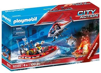 Aanbiedingen 70335 Brandweermissie met helikopter en boot - Playmobil - Geldig van 02/01/2020 tot 02/02/2020 bij ToyChamp