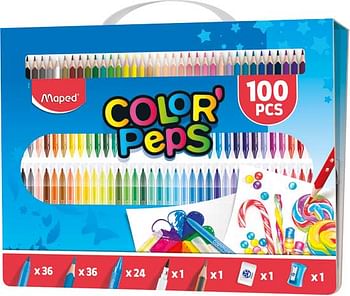 Aanbiedingen Maped COLOR'PEPS kleurkoffer 100dlg - Maped - Geldig van 02/01/2020 tot 02/02/2020 bij ToyChamp