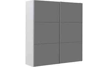 Aanbiedingen Kledingkast Easy Storage Sdk, 200 cm breed, 220 cm hoog, 2x 3 paneel glas schuifdeuren - Goossens - Geldig van 16/02/2020 tot 30/03/2020 bij Goossens Wonen & Slapen