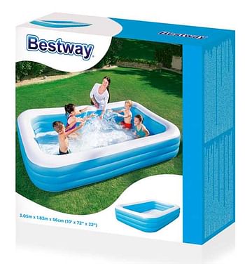 Aanbiedingen Familiezwembad Bestway blauw - BestWay - Geldig van 27/06/2020 tot 26/07/2020 bij ToyChamp