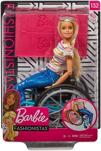 Aanbiedingen Barbie Fashionistas Barbie met rolstoel - Barbie - Geldig van 27/06/2020 tot 26/07/2020 bij ToyChamp