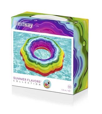 Aanbiedingen Regenboog zwemring 115cm - BestWay - Geldig van 27/06/2020 tot 26/07/2020 bij ToyChamp
