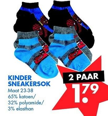 Aanbiedingen Kinder sneakersok - Huismerk - Zeeman  - Geldig van 24/03/2012 tot 07/04/2012 bij Zeeman
