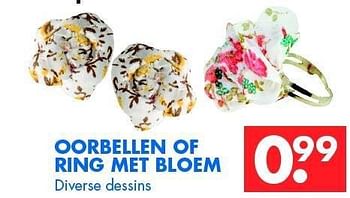 Aanbiedingen Oorbellen of ring met bloem - Huismerk - Zeeman  - Geldig van 07/04/2012 tot 21/04/2012 bij Zeeman