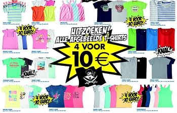 Aanbiedingen T-shirts: 4 voor 10 euro - Huismerk - Zeeman  - Geldig van 21/04/2012 tot 05/05/2012 bij Zeeman