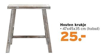 Aanbiedingen Houten krukje - Huismerk - Kwantum - Geldig van 05/11/2012 tot 11/11/2012 bij Kwantum