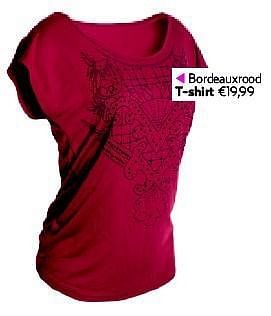 Aanbiedingen Bordeauxrood t-shirt - Huismerk - Bristol - Geldig van 21/11/2013 tot 31/12/2013 bij Bristol