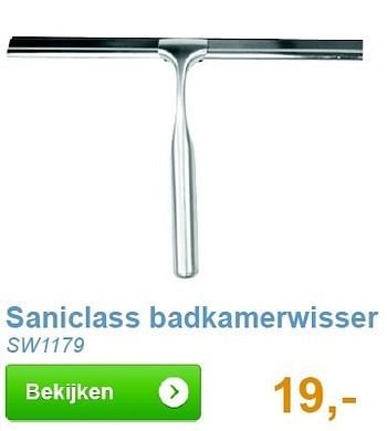 Aanbiedingen Saniclass badkamerwisser - Saniclass - Geldig van 01/12/2013 tot 31/12/2013 bij Sanitairwinkel