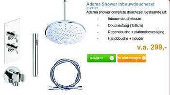 Aanbiedingen Adema shower inbouwdoucheset - Adema sanitair - Geldig van 01/12/2013 tot 31/12/2013 bij Sanitairwinkel
