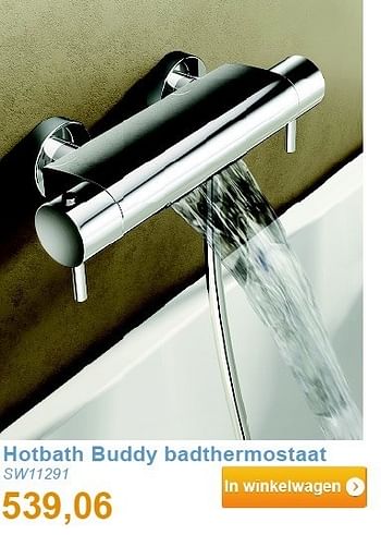 Aanbiedingen Hotbath buddy badthermostaat - Hotbath - Geldig van 01/12/2013 tot 31/12/2013 bij Sanitairwinkel