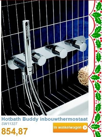 Aanbiedingen Hotbath buddy inbouwthermostaat - Hotbath - Geldig van 01/12/2013 tot 31/12/2013 bij Sanitairwinkel