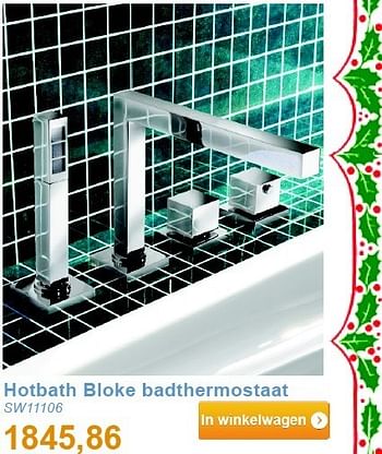 Aanbiedingen Hotbath bloke badthermostaat - Hotbath - Geldig van 01/12/2013 tot 31/12/2013 bij Sanitairwinkel