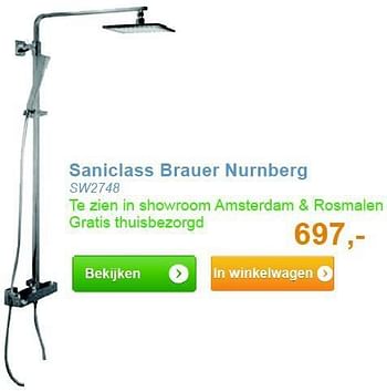 Aanbiedingen Saniclass brauer nurnberg - Saniclass - Geldig van 01/01/2014 tot 31/01/2014 bij Sanitairwinkel