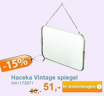 Aanbiedingen Haceka vintage spiegel - Haceka - Geldig van 01/02/2014 tot 28/02/2014 bij Sanitairwinkel