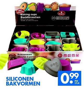 Aanbiedingen Siliconen bakvormen - Huismerk - Zeeman  - Geldig van 22/02/2014 tot 08/03/2014 bij Zeeman