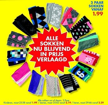 Aanbiedingen 3 paar sokken - Huismerk - Zeeman  - Geldig van 08/03/2014 tot 22/03/2014 bij Zeeman