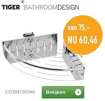Aanbiedingen Tiger badkameraccessoires - Tiger - Geldig van 01/04/2014 tot 30/04/2014 bij Sanitairwinkel