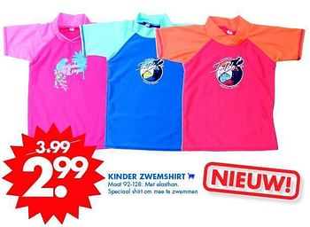 Aanbiedingen Kinder zwemshirt - Huismerk - Zeeman  - Geldig van 17/05/2014 tot 31/05/2014 bij Zeeman