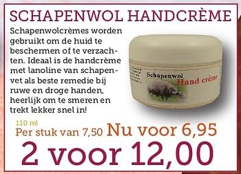Aanbiedingen Schapenwol handcrème - Huismerk - De Rode Pilaren - Geldig van 23/06/2014 tot 24/10/2014 bij De Rode Pilaren