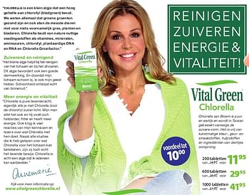Aanbiedingen Vital green chlorella - Vital Green - Geldig van 23/06/2014 tot 24/10/2014 bij De Rode Pilaren