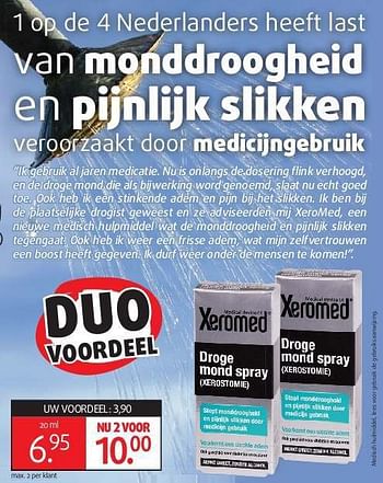 Aanbiedingen Van monddroogheid en pijnlijk slikken - Xeromed - Geldig van 23/06/2014 tot 24/10/2014 bij De Rode Pilaren