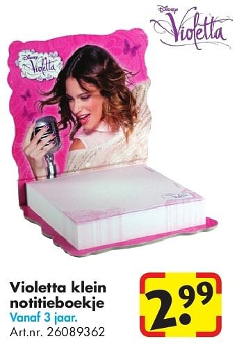 Aanbiedingen Violetta klein notitieboekje - Violetta - Geldig van 24/06/2014 tot 15/09/2014 bij Bart Smit
