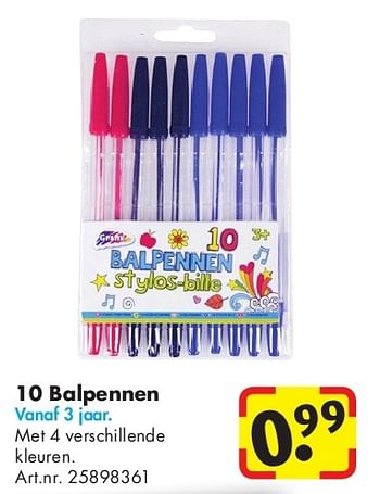 Aanbiedingen 10 balpennen - Grafix - Geldig van 24/06/2014 tot 15/09/2014 bij Bart Smit