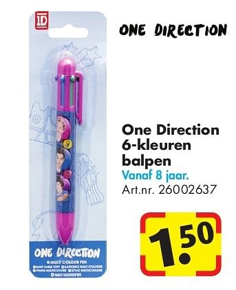 Aanbiedingen One direction 6-kleuren balpen - One Direction - Geldig van 24/06/2014 tot 15/09/2014 bij Bart Smit