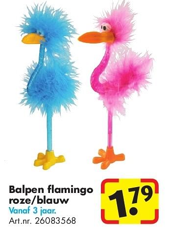 Aanbiedingen Balpen flamingo roze-blauw - Huismerk - Bart Smit - Geldig van 24/06/2014 tot 15/09/2014 bij Bart Smit