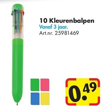 Aanbiedingen 10 kleurenbalpen - Huismerk - Bart Smit - Geldig van 24/06/2014 tot 15/09/2014 bij Bart Smit