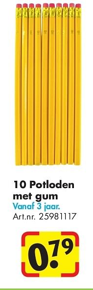 Aanbiedingen 10 potloden met gum - Huismerk - Bart Smit - Geldig van 24/06/2014 tot 15/09/2014 bij Bart Smit