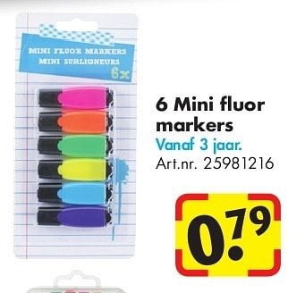 Aanbiedingen 6 mini fluor markers - Huismerk - Bart Smit - Geldig van 24/06/2014 tot 15/09/2014 bij Bart Smit